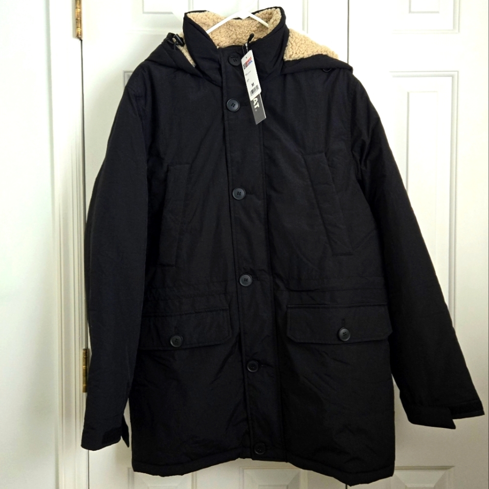 Men's Commuter Tech Sherpa-Lined Parka - Black Medium NWT